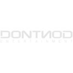 White logo of DON’T NOD Entertainment, client of NOG Studio.