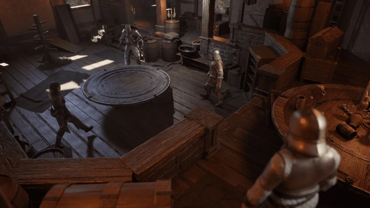Gameplay development in MENYR by NOG Studio, showcasing Unreal Engine C++ and Blueprint expertise through a lobby environment with interactive characters and scalable systems.